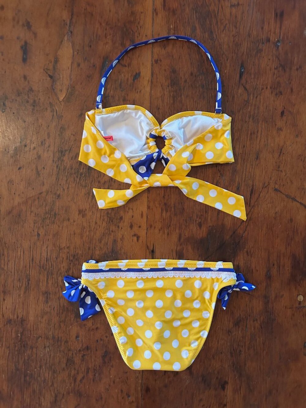Vintage Betsey Johnson Yellow Polka Dot Bikini - Picture 7 of 8